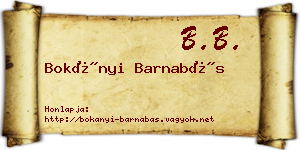 Bokányi Barnabás névjegykártya